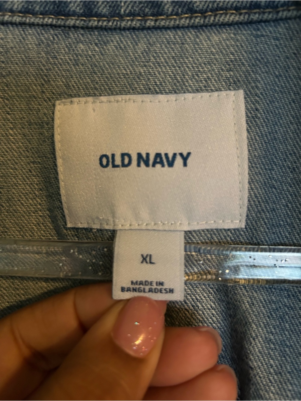 Old Navy Light Blue Denim Jacket with White Label - Picture 2 of 3